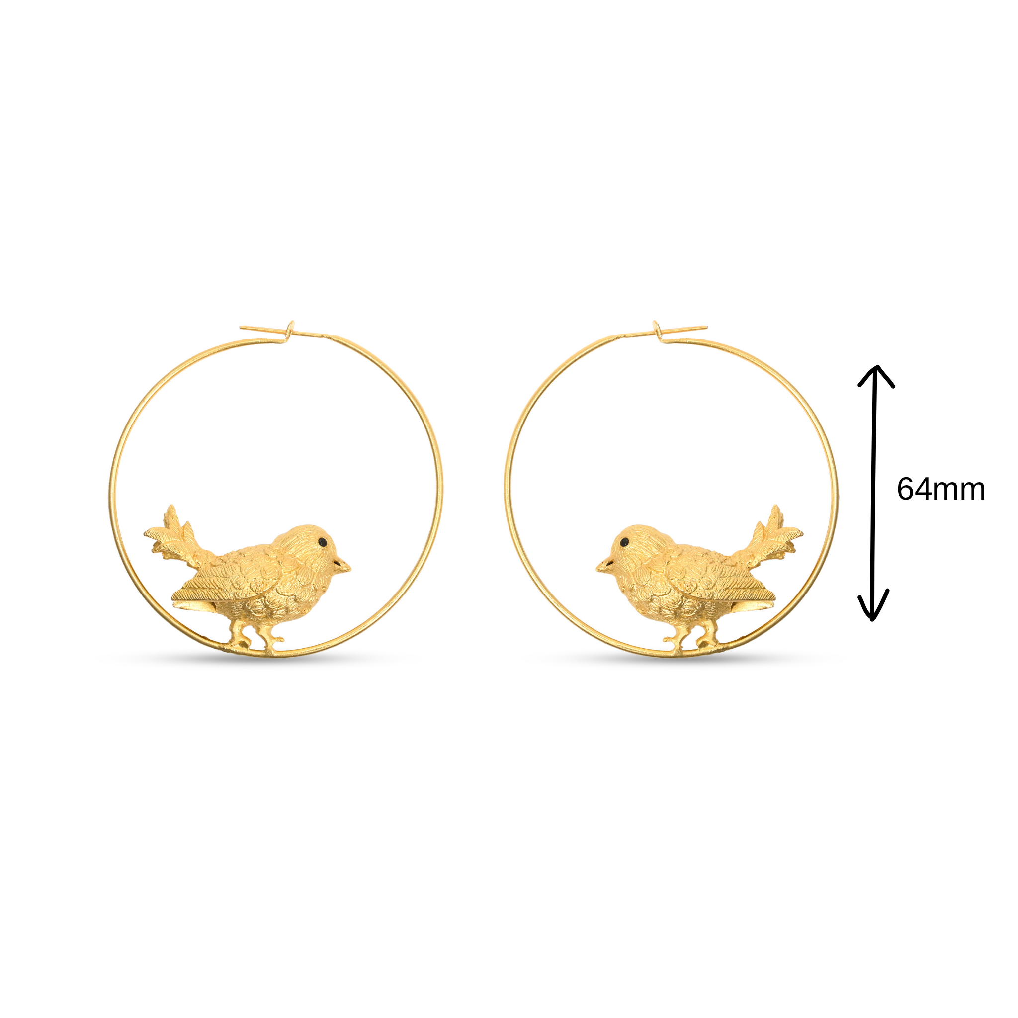 Song Bird Gold Plated Hoop Earrings