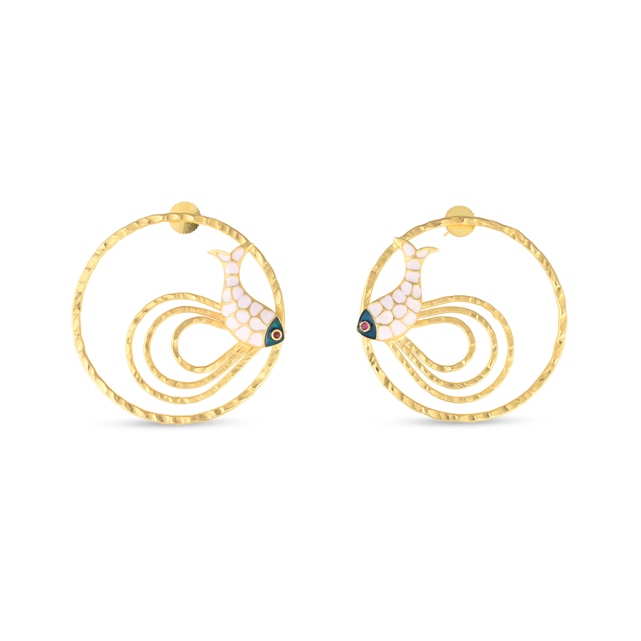 Mermaid Loop Gold Earrings