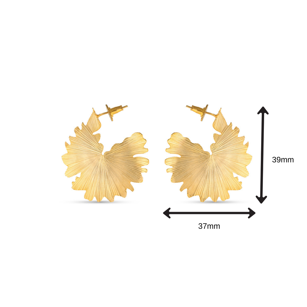 Golden Ginko Hoops