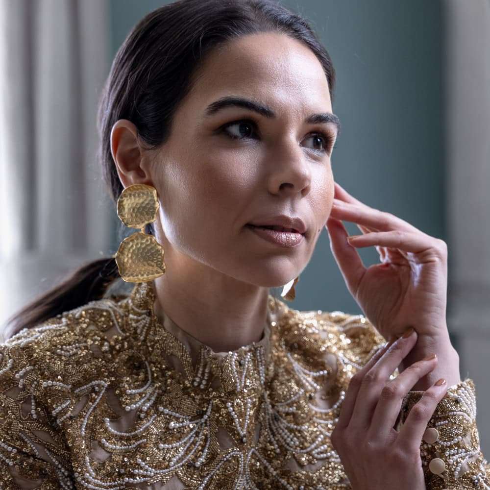 Punched Lilypad Earrings
