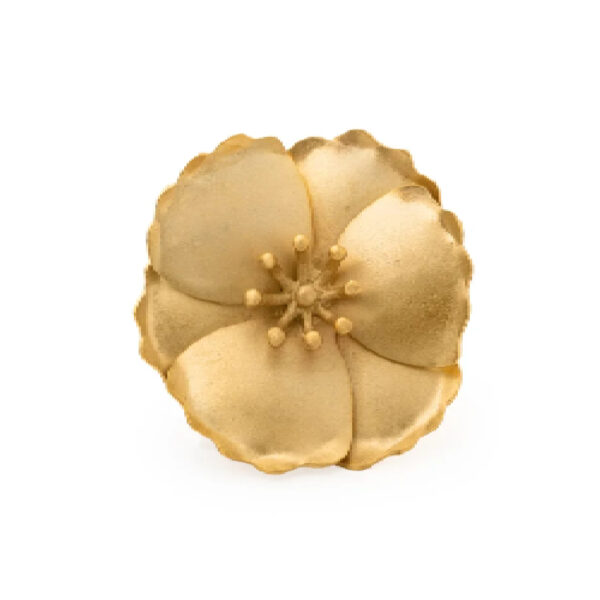 Luxury Daylily Gold Ring - Perfect Valentine’s Day gift for her, featuring an elegant gold-plated floral design."